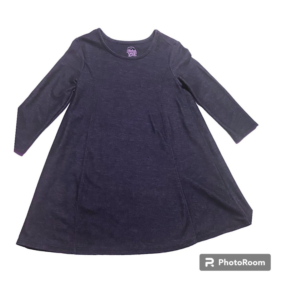 Faded Glory girl's Elbow sleeve Haci dress Indigo sz S (6-6X)